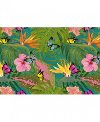 Tovaglia tropicale con farfalle verde